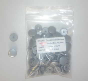 Kamsnapdrukkers 12.4mm (25 stuks), Zilvergrijs 45